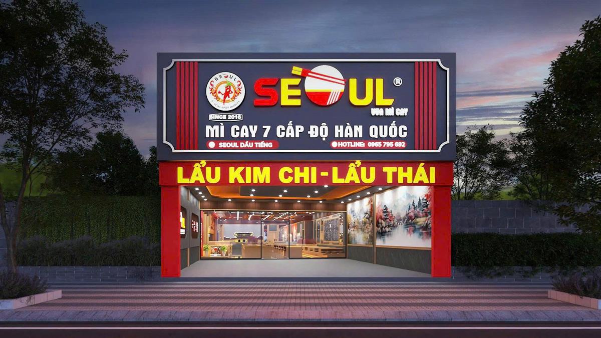 Mặt tiền quán Mì cay Seoul Dầu Tiếng